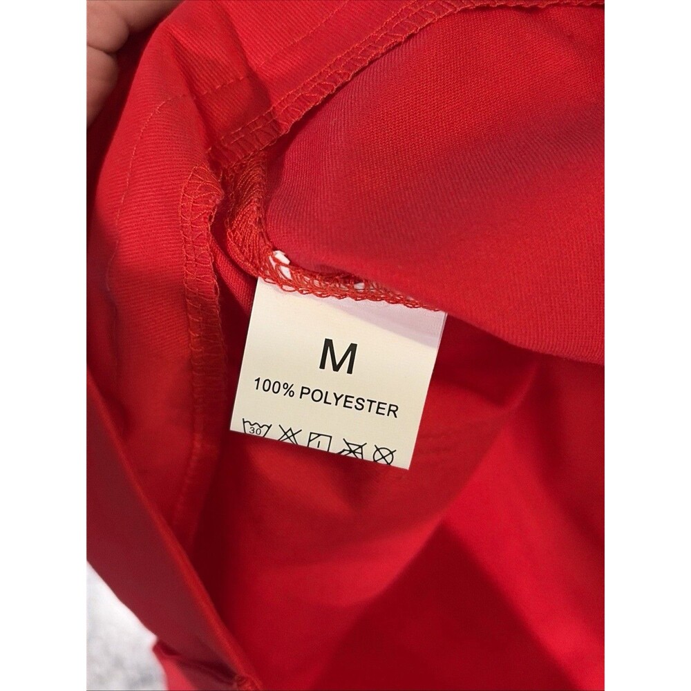 Women’s Short Polyester Size Medium With Attached Belt In RED